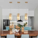 Ship in USA,4" Modern Crystal Pendant Light - 3 Pack, Adjustable Hanging Ceiling Lamp with Crystal Prism Design for Dining