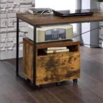 FCJ Weathered Oak and Black 1-Drawer File Cabinet Elegant Wood Finish and Stylish Design – styled in a modern Office Storage
