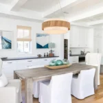 Fabric Rattan Chandelier, Boho Hand Woven Coastal Pendant Light Adjustable Drum Large Pendant Lighting Fixtures for Dining