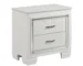 White nightstand 2 drawers with faux alligator textured fronts in a modern bedroom