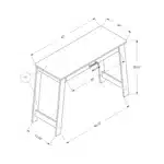 HMS 18" Brown Modern Computer Desk Contemporary Office Furniture for Bedroom Study or Office Building Use – base detail