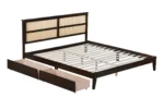 Goldoma Adjustable King Bed with Headboard and Storage Drawers – close-up detail