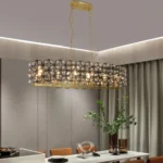 Modern crystal chandelier dining room with butterfly pattern and adjustable hanging height