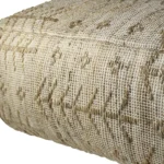 Goldoma 34-inch natural cotton geometric pouf ottoman in living room, tufted square stool as footrest and extra seating