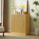 31.5-inch Modern Wavy Sideboard Curved  Design Storage Cabinet 2-door Cabinet with Storage Function Suitable - Image 13