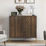 Sideboard Buffet Storage Mid-century Modern Style Solid Wood Sideboard Eco-Friendly  Design for Living Room Dining Room