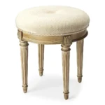 Goldoma 18-inch modern ivory ottoman with storage, compact cube design with hidden interior, perfect for living room organization.