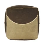 Goldoma 20-Inch Brown Cotton Striped Pouf Ottoman - Foldable Footrest & Extra Seat – styled in a modern Ottomans &