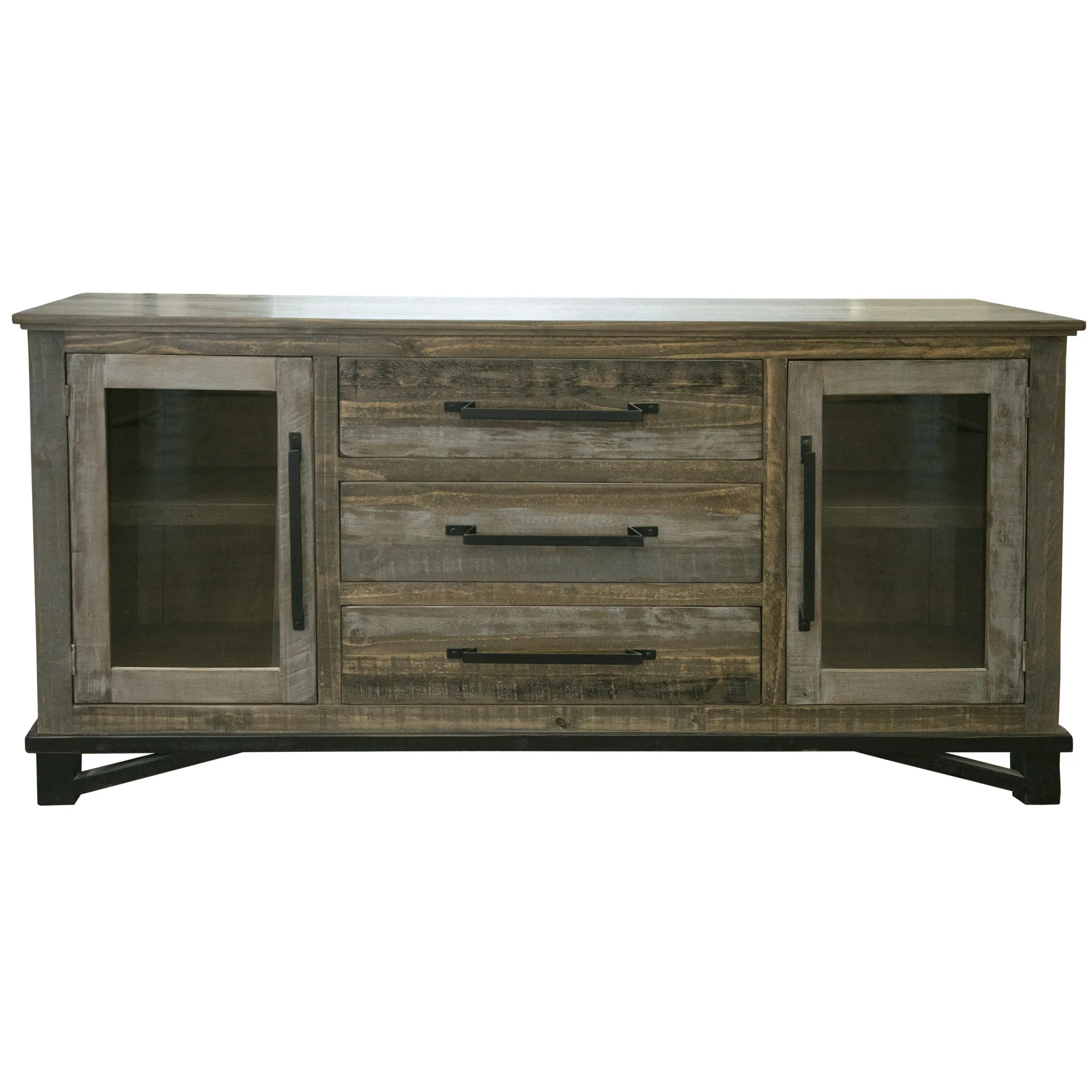 H65046f996c9d4961affb4431e541f494j.webp HMS 69 Brown Solid and Manufactured Wood Distressed Buffet Table Kitchen Furniture - Image 1