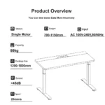 Electric Standing Desk 48x24 Inch Height Adjustable Sit Stand Desk Home Office Computer Desk with Alloy Steel Frame – base