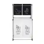 2-Tier Plastic Laundry Hamper with 4 Removable Bags Sorter for Organizing Lights & Dark Clothes FCJ – side view