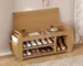 Goldoma Retro Multifunctional Storage Bench with Cushion - Natural