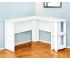 HMS 47" Foldable White Wood Corner Computer Desk Portable Laptop Table for Home Office & Living Room for Hotels