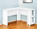 HMS 47" Foldable White Wood Corner Computer Desk Portable Laptop Table for Home Office & Living Room for Hotels