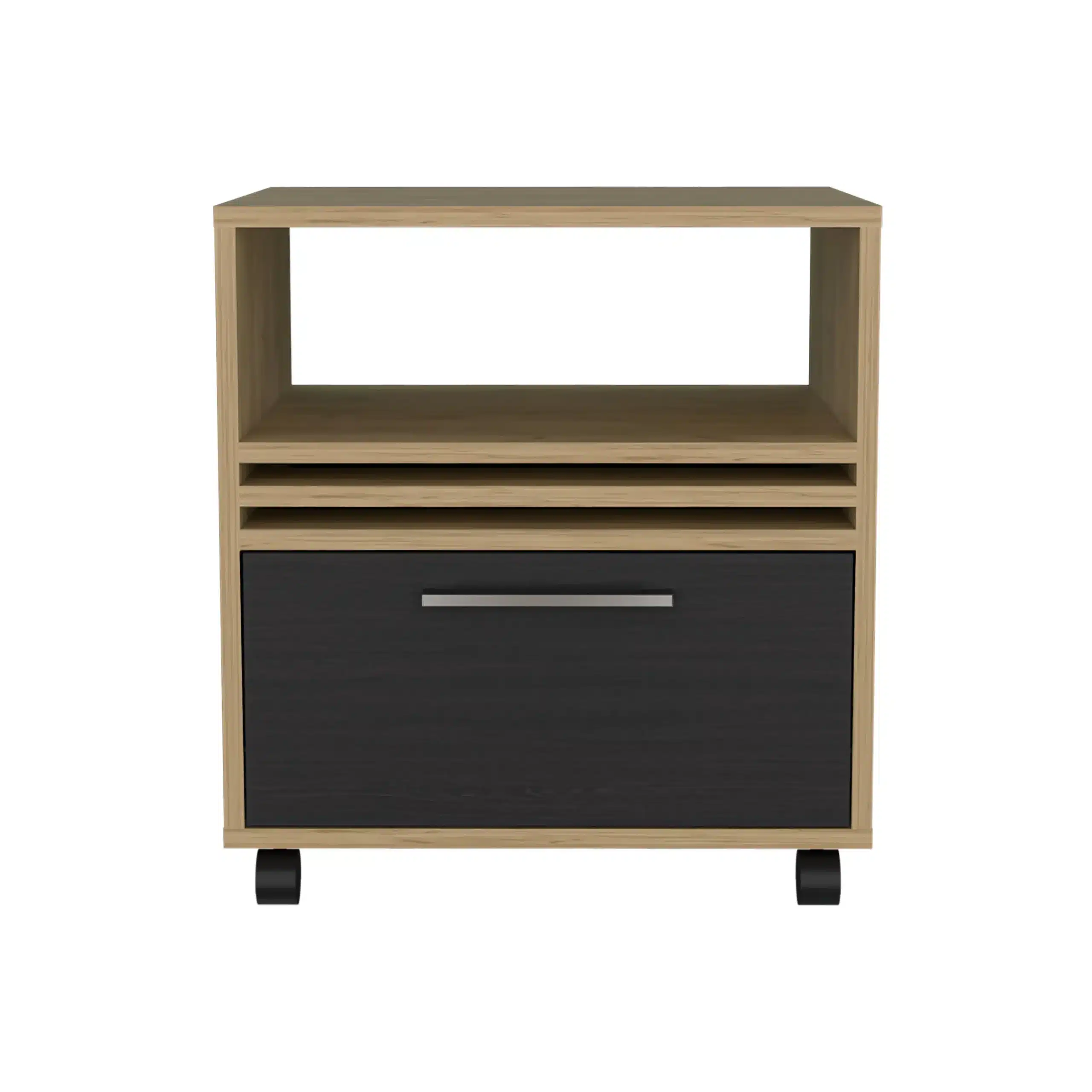 Vance 20" High One Drawer Nightstand with Casters – Natural Oak