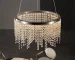 US Stock Free Shipping 16 Inch Round K9 Crystal Chandelier Chrome Stainless Steel Modern LED Pendant Light for Dining Living