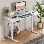 FCJ Ergonomic Height Adjustable Computer Desk Comfortable Standing or Seated Workstation