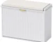 Goldoma Storage Bench with Shoe Rack - White Cushioned Entryway Organizer