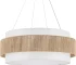 Fabric Rattan Chandelier, Boho Hand Woven Coastal Pendant Light Adjustable Drum Large Pendant Lighting Fixtures for Dining