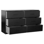 6-Drawer Dresser with Large Fabric Drawers - Black – base detail