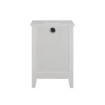 White 3-Drawer Nightstand with Charging Station – Modern Wooden Bedside Table – close-up detail