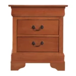 Oak Nightstand with Two Drawers – Classic Bedroom Storage – close-up detail