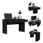 Black Wengue 2-Drawer Computer Desk – top view
