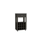 HMS Luxury Espresso Rolling Bar Cart Metal Steel Serving Trolley with Wine Storage for Dining Living Room Restaurant Use - Image 4