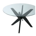 Amalie solid wood dining table with tempered glass top - dark brown square 48 inch modern design
