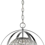 Olivia 1-Light Polished Nickel Crystal Globe Pendant by HMS Elegant Chandelier or Pendant Light – styled in a modern Living