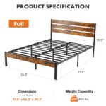 Goldoma twin platform bed frame with black headboard and footboard, sturdy metal slats, no box spring needed