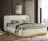 Goldoma Queen Size Adjustable Convertible White Boucle Upholstered Wingback Headboard Bed Frame
