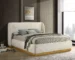 Goldoma Queen Size Adjustable Convertible White Boucle Upholstered Wingback Headboard Bed Frame