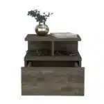 Floating Nightstand One Drawer Dark Walnut Finish – close-up detail