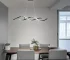 40W Dimmable LED Wave Pendant Light, Adjustable Length Hanging Chandelier Lamp for Kitchen Island, Dining Room, Living Room