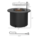 Outdoor Fire Pit Black – side view