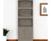 HMS 71 Three-Tier Bookshelf with Two Doors Foldable Living Room Furniture for Home Office Workshop Bedroom Application