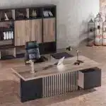 Free Shipping US Warehouse in Stock 70.86" Industrial Office Desk with Drawer Cabinet Large Wood Desktop L-Shaped Executive