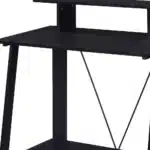 HMS 32" Minimalist Black Writing Desk Adjustable Computer Table Wooden Material Foldable Drawer Features for Home Office Use
