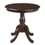 30" Espresso Round Dining Table with Pedestal Base – side view