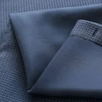 HMS Navy Modern Grid 3D Printed PEVA Shower Curtain Liner Set for Bathroom with 3D Technology Hooks – close-up detail