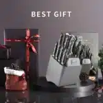 Set of 18 VG-10 Damascus Steel Chef Knives Best Kitchen Knife Set with Wooden Knife Holder – styled in a modern Living