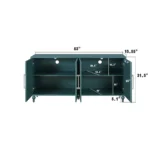 63'' Large Modern Sideboard Console Wooden Storage Cabinet Carved Flower Doors Metal Handle Adjustable Shelves for Living Room - Image 4