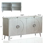 Modern Lacquered 4 Door Wooden Cabinet Sideboard Buffet Server Cabinet Storage Cabinet, for Living Room, Entryway, Hallway - Image 2