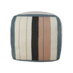 White striped polyester pouf ottoman - Goldoma 20 inch indoor outdoor cube footrest