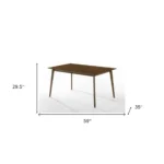 59 inch walnut solid wood dining table rectangular modern design seats 6 in dining room