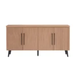 Modern 4-Door Sideboard Maple/Charcoal Gray/Whitewashed Oak-Engineered Wood Dining Living Room Buffet Cabinet Eco-Friendly - Image 8