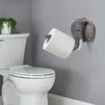 Wall Mounted Resin Elephant Toilet Paper Holder - Realistic Animal Sculpture Paper Roll Rack for Bathroom – styled in a