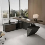 US Warehouse in Stock Adjustable Executive Desk L Shaped Desk Drawers Large Table Executive Office Desks with LED Light