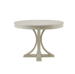 Modern round dining table in solid wood grey finish – round dining table for dining room